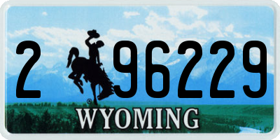 WY license plate 296229