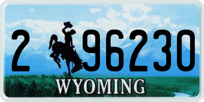 WY license plate 296230