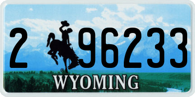WY license plate 296233
