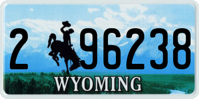 WY license plate 296238