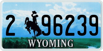 WY license plate 296239
