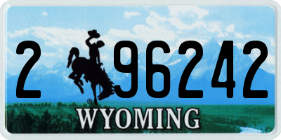 WY license plate 296242