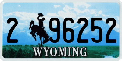 WY license plate 296252