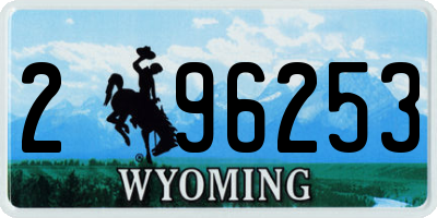 WY license plate 296253