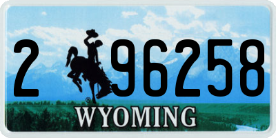 WY license plate 296258