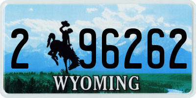 WY license plate 296262