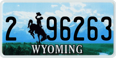 WY license plate 296263