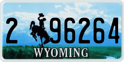 WY license plate 296264