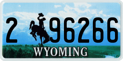 WY license plate 296266