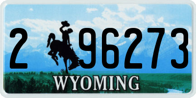 WY license plate 296273