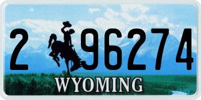 WY license plate 296274