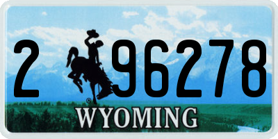 WY license plate 296278