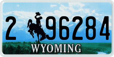 WY license plate 296284