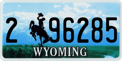 WY license plate 296285