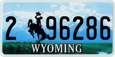 WY license plate 296286