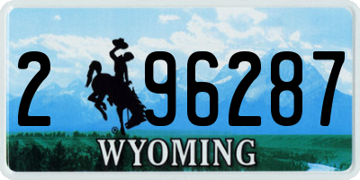 WY license plate 296287