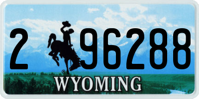 WY license plate 296288