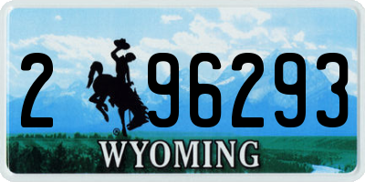 WY license plate 296293