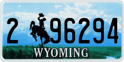 WY license plate 296294