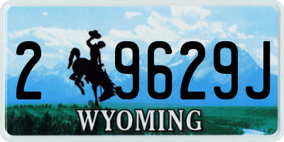 WY license plate 29629J