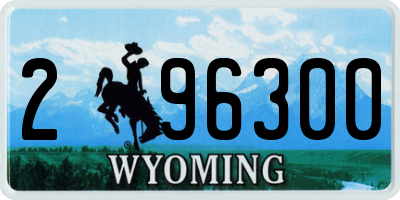 WY license plate 296300