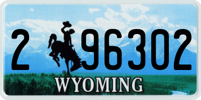 WY license plate 296302