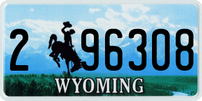 WY license plate 296308