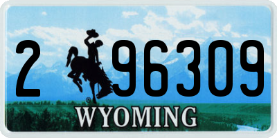 WY license plate 296309