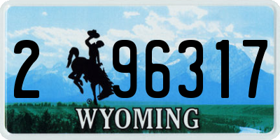 WY license plate 296317