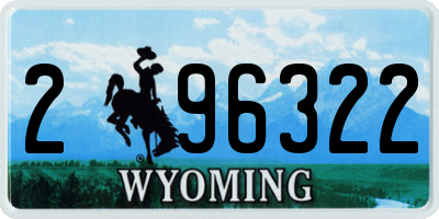 WY license plate 296322