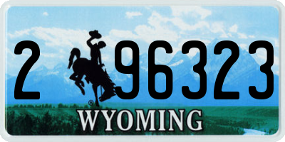 WY license plate 296323
