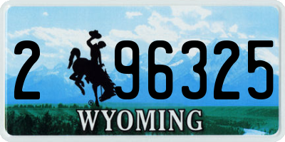 WY license plate 296325