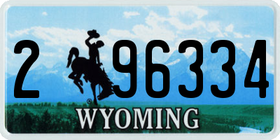 WY license plate 296334