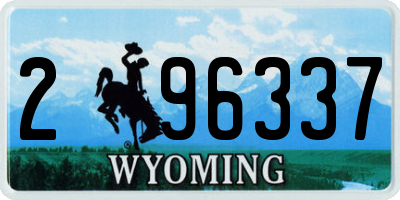 WY license plate 296337