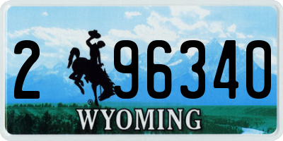 WY license plate 296340