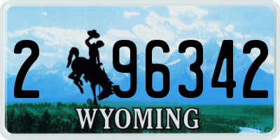 WY license plate 296342