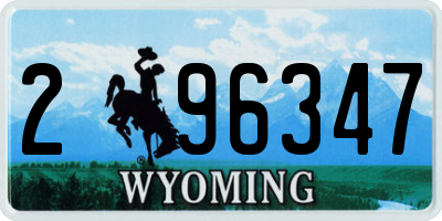 WY license plate 296347