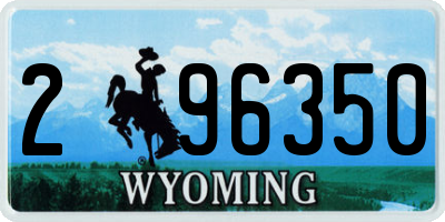 WY license plate 296350