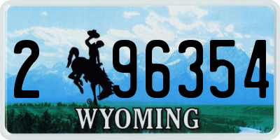 WY license plate 296354