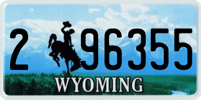 WY license plate 296355