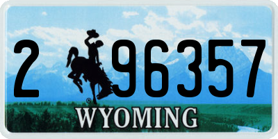 WY license plate 296357