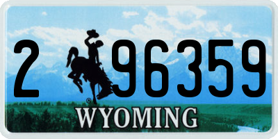 WY license plate 296359