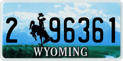WY license plate 296361