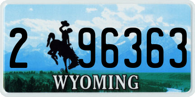 WY license plate 296363