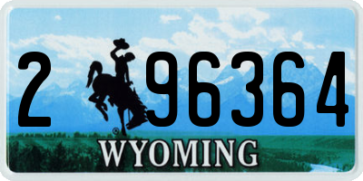 WY license plate 296364