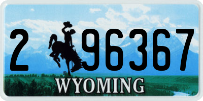 WY license plate 296367