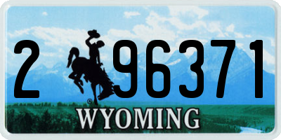 WY license plate 296371