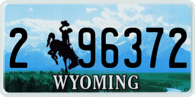 WY license plate 296372