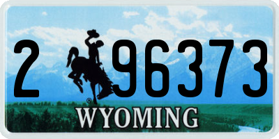 WY license plate 296373