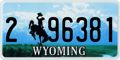 WY license plate 296381